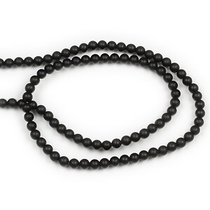 Margele agate negre mate (frosted) sfere 4mm (sirag)