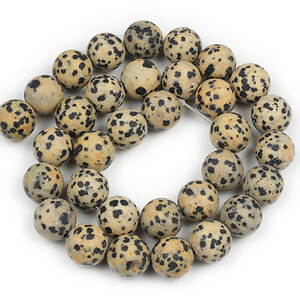 Margele jasp dalmatian frosted (mat) sfere 12mm (sirag)