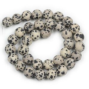 Margele jasp dalmatian frosted (mat) sfere 10mm (sirag)