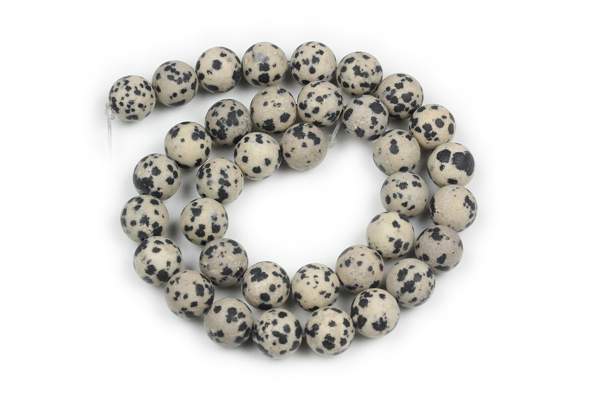 Margele jasp dalmatian frosted (mat) sfere 10mm (sirag)