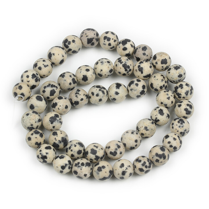 Margele jasp dalmatian frosted (mat) sfere 8mm (sirag)