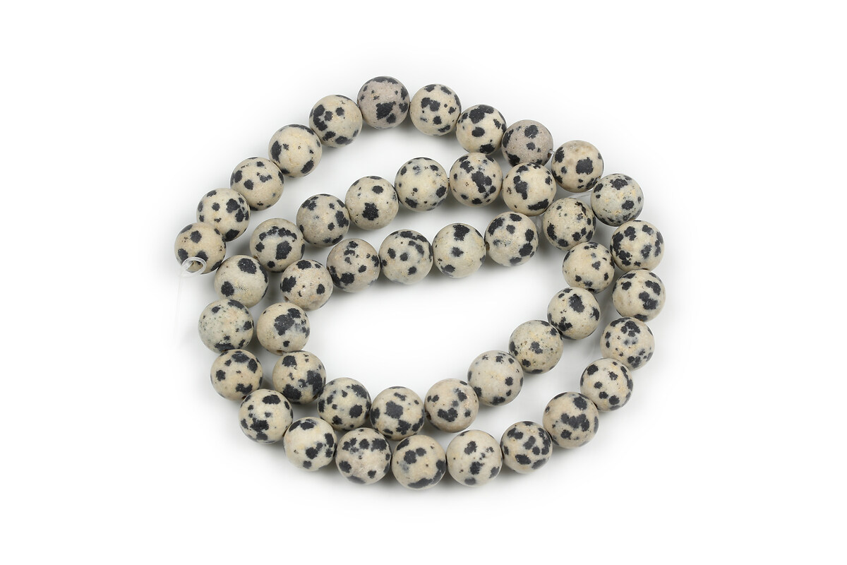 Margele jasp dalmatian frosted (mat) sfere 8mm (sirag)