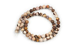 Margele zebra jasper maro frosted (mat) sfere 6mm (sirag)