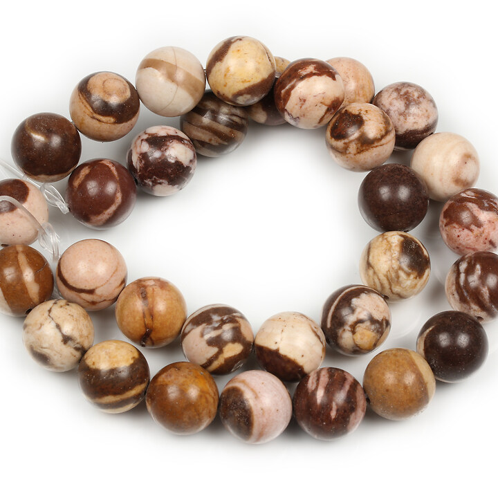 Margele zebra jasper maro sfere 12mm (sirag)