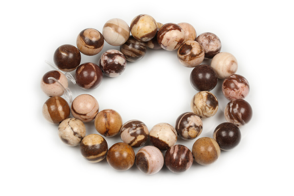 Margele zebra jasper maro sfere 12mm (sirag)