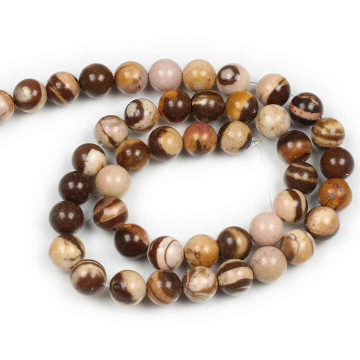 Margele zebra jasper maro sfere 8mm (sirag)