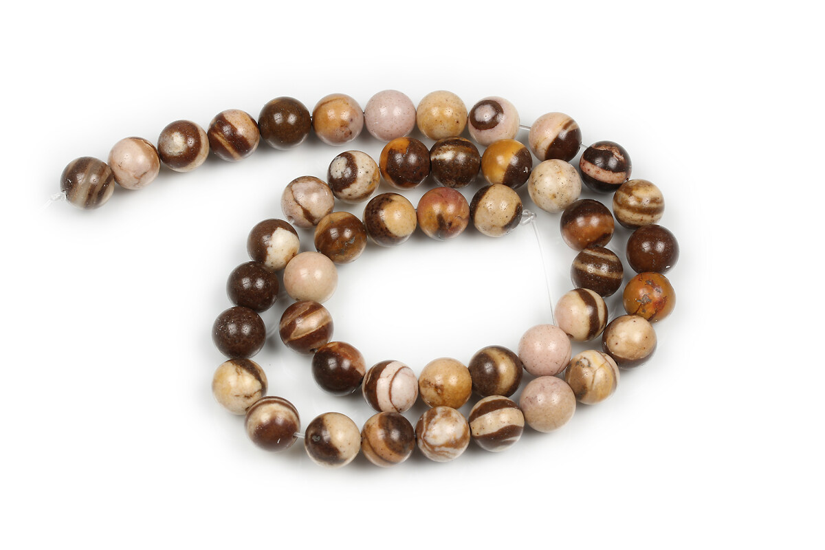 Margele zebra jasper maro sfere 8mm (sirag)