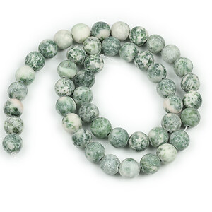 Margele Green Spot Jasper frosted (mat) sfere 8mm (sirag)