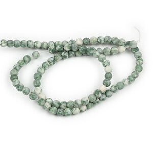 Margele Green Spot Jasper frosted (mat) sfere 4mm (sirag)