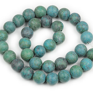 Margele chrysocolla de sinteza frosted (mat) sfere 12mm (sirag)