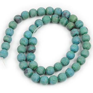 Margele chrysocolla de sinteza frosted (mat) sfere 8mm (sirag)