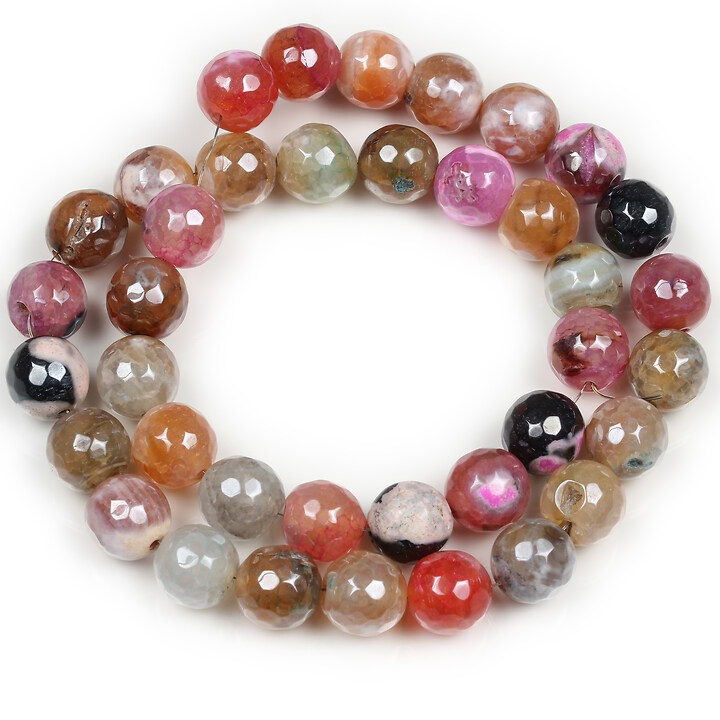 Margele agate crackle electroplacate luster sfere fatetate 10mm (sirag) - mix