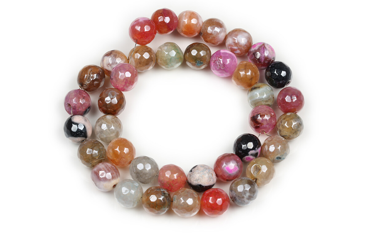 Margele agate crackle electroplacate luster sfere fatetate 10mm (sirag) - mix