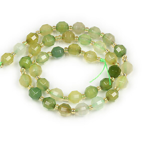 Margele agate cu fatete mari 8x7,5mm (sirag) - verde