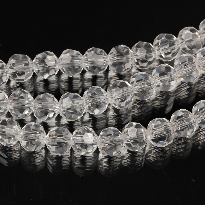 Margele cristal rotund 6mm (sirag) - alb