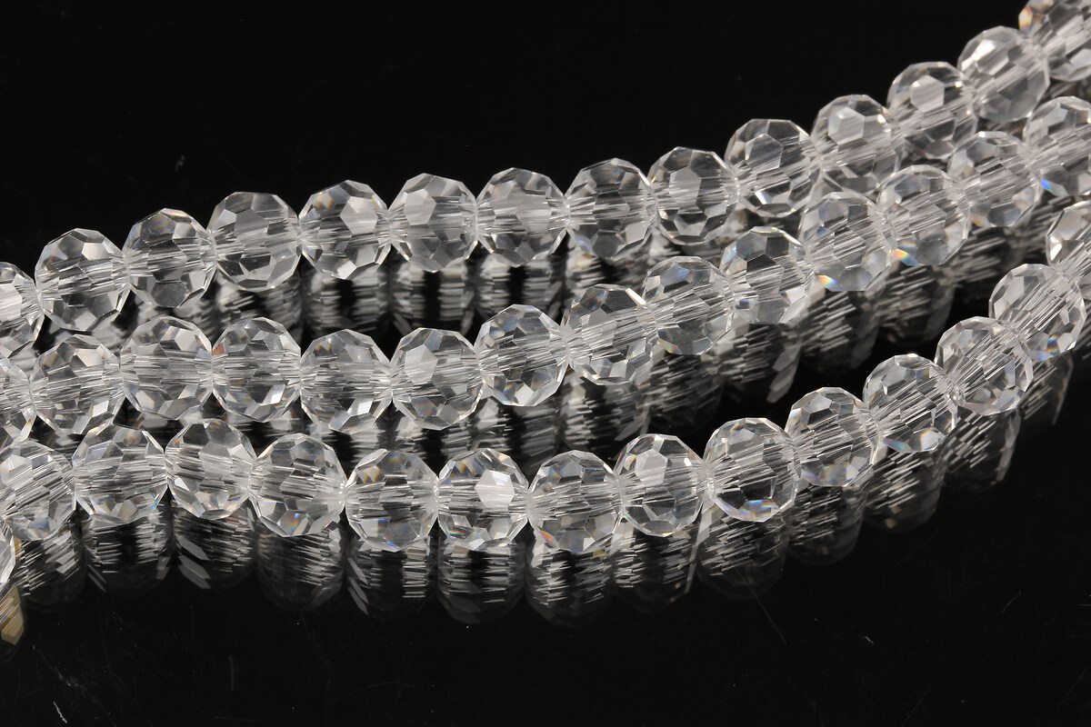 Margele cristal rotund 6mm (sirag) - alb