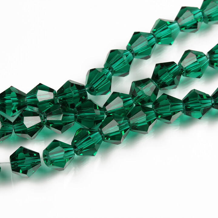 Margele cristal biconic 6mm (sirag) - verde smarald