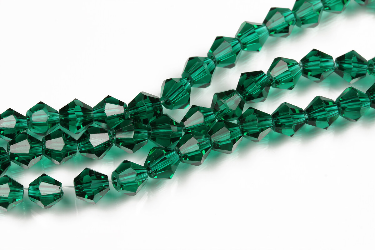 Margele cristal biconic 6mm (sirag) - verde smarald