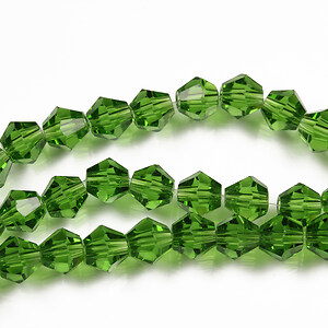 Margele cristal biconic 6mm (sirag) - verde iarba