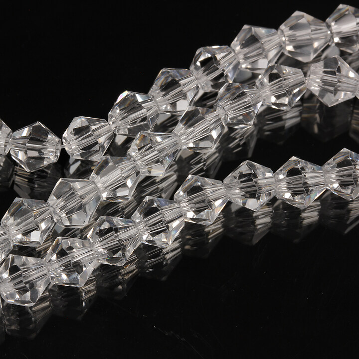 Margele cristal biconic 6mm (sirag) - alb