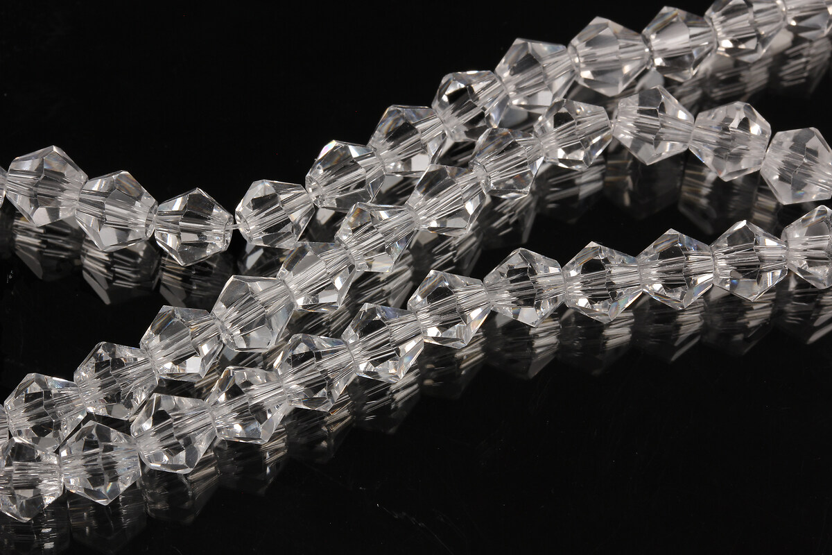 Margele cristal biconic 6mm (sirag) - alb