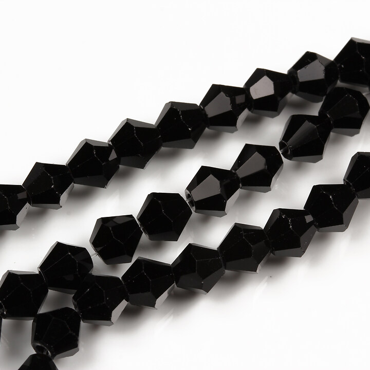 Margele cristal biconic 6mm (sirag) - negru