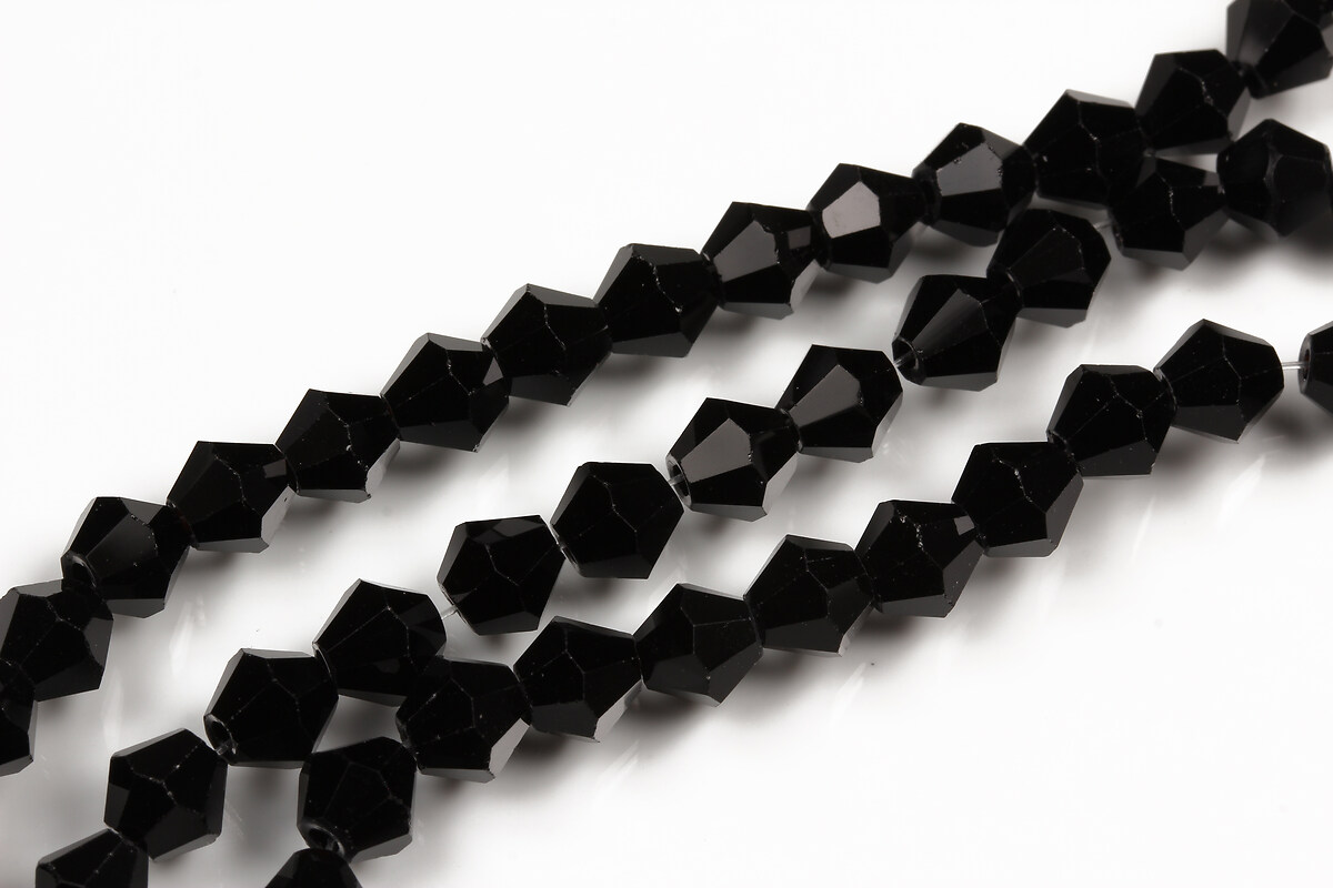 Margele cristal biconic 6mm (sirag) - negru