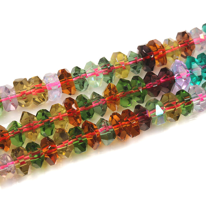 Margele cristal rondele suncatcher 3x6mm (sirag) - mix