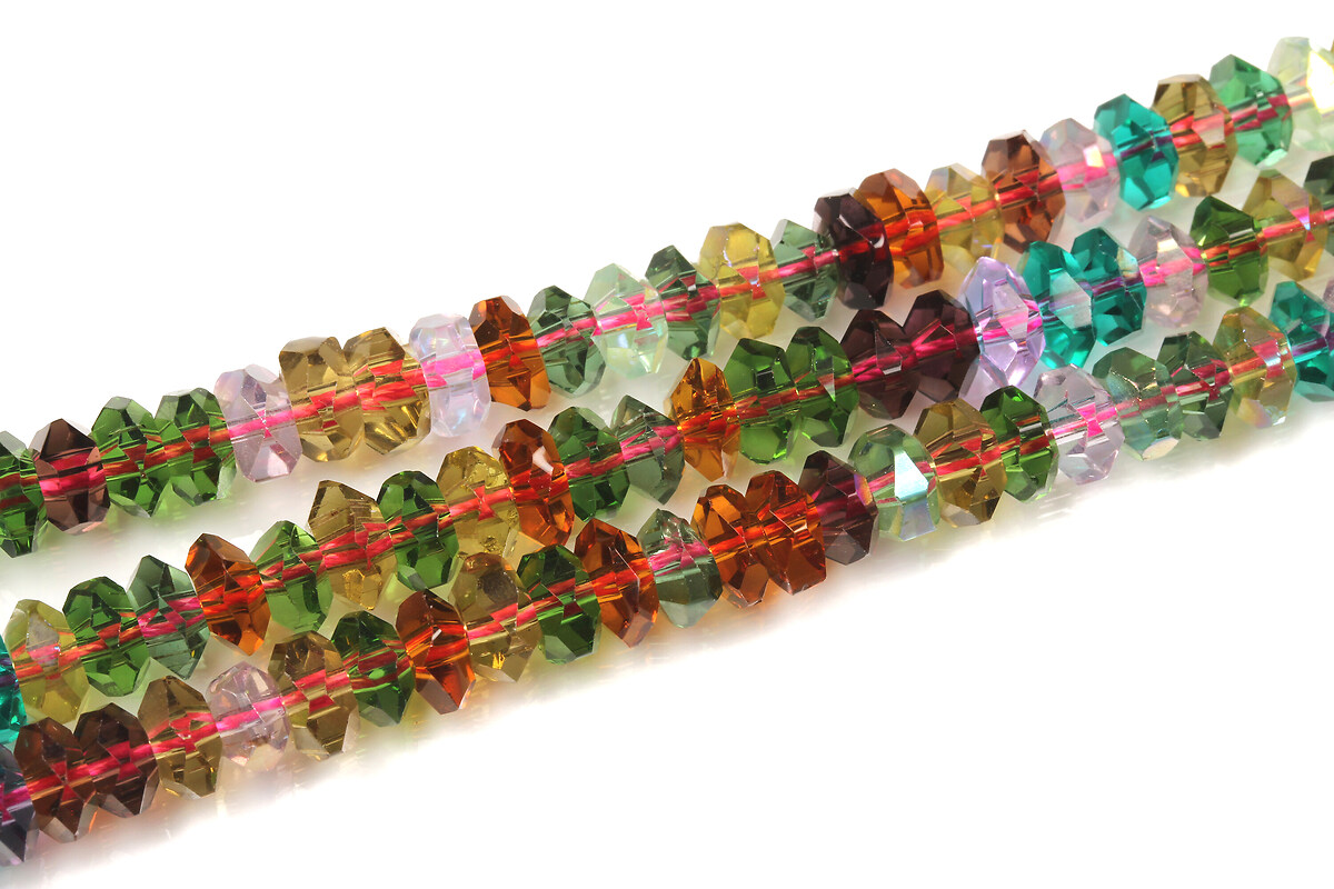 Margele cristal rondele suncatcher 3x6mm (sirag) - mix