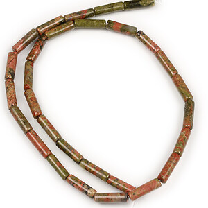 Margele unakite tub 11-15x3,5-4,5mm (sirag)