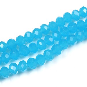 Margele cristal rondele 4x6mm (sirag) - albastru opalescent