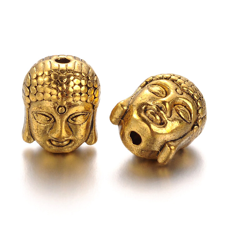 Distantier auriu antichizat Buddha 9x11mm